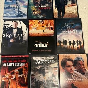 Set of 9 action DVDs